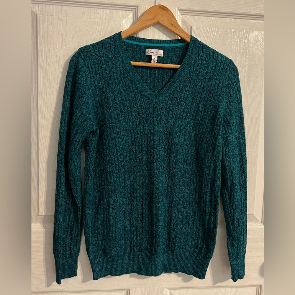 🌷Kim Rogers sweater v neck/blue dark color